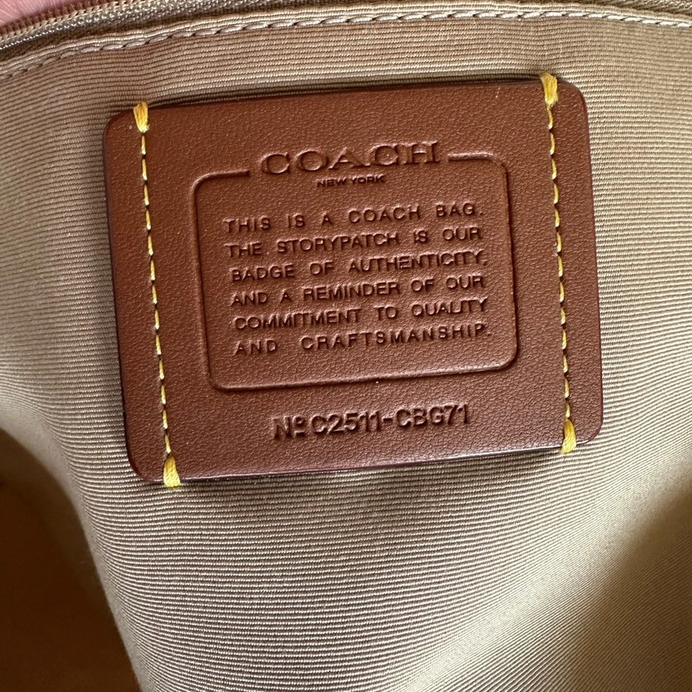 Coach Beige Floral Canvas Tote with Purple and Yellow Flowers - Picture 10 of 10